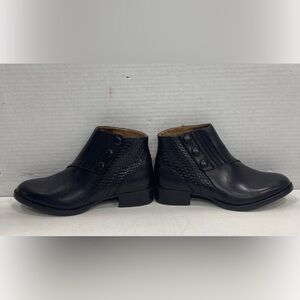 Ariat Black Woven Leather Spat II Casual Western Ankle Booties Size 8.5